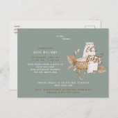 Carte Postale Faire-part Oh Baby Boho Bassinet Sage Douche Virtuelle (Devant / Derrière)