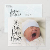 Carte Postale Faire-part Oh Sainte Nuit | Annonce Photo de Naissance de Fêt (Devant / Derrière)