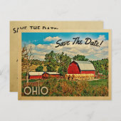 Carte Postale Faire-part Ohio Sauver La Ferme Date Grange Rustique (Devant / Derrière)