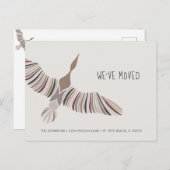 Carte Postale Faire-part Oie Abstraite Majestueuse Nous Avons Déménagé (Devant / Derrière)