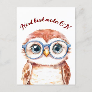 Carte Postale Faire-part Oiseau Nerd geek