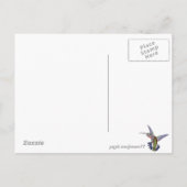 Carte Postale Faire-part Oiseaux Colibris Fleurs Floral Enregistrer Date (Dos)