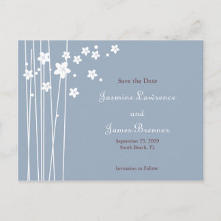 Carte Postale Faire-part Oiseaux de l'amour avec fleurs de cerisier