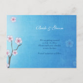 Carte Postale Faire-part Oiseaux de l'amour et Sakura, Sauvegarder la date (Dos)