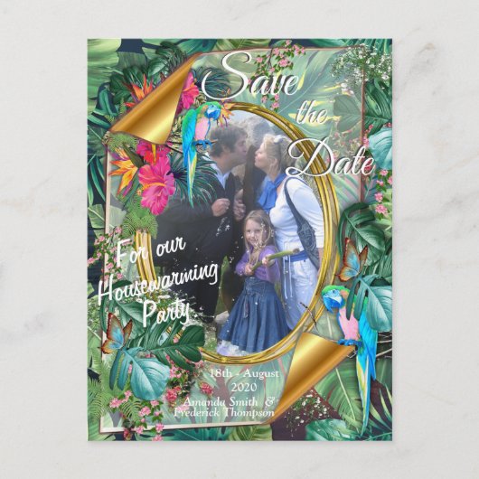 Carte Postale Faire-part Oiseaux tropicaux de Paradis (Devant)