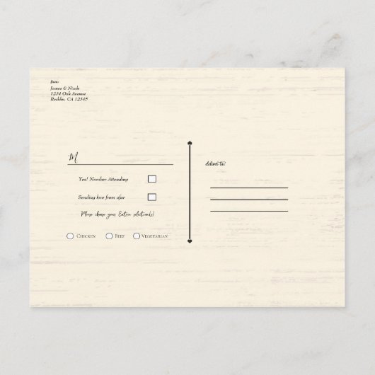 Carte Postale Faire-part Old Red Barn Rustic Mariage campagnard RSVP (Dos)