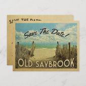 Carte Postale Faire-part Old Saybrook Connecticut Enregistrer La Date Vinta (Devant / Derrière)