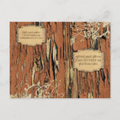 Carte Postale Faire-part Old Wood Country Chic Gold Vine Enregistrer la dat (Dos)