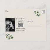Carte Postale Faire-part Olive vert Olive Leaf Bone Blanc & Or Enregistrer  (Dos)