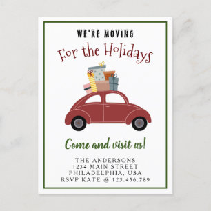 Carte Postale Faire-part On déménage pour les vacances Voiture Cadeaux de N