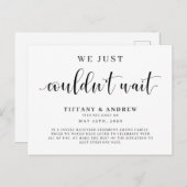 Carte Postale Faire-part On ne pouvait pas attendre le Mariage (Devant / Derrière)