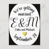 Carte Postale Faire-part on se marie. mariage moderne vertical (Devant)