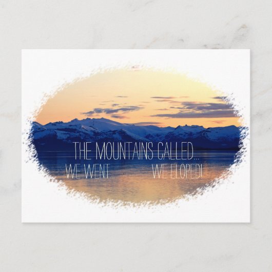 Carte Postale Faire-part On s'est élopés dans les montagnes ! Personnalisé (Devant)