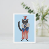Carte Postale Faire-part Oncle Sam Chat Noir (Debout devant)