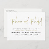 Carte Postale Faire-part Or à avoir et à conserver Enregistrer la date (Devant / Derrière)