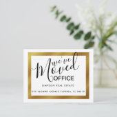 Carte Postale Faire-part Or élégant déménagement de bureau d'affaires (Debout devant)