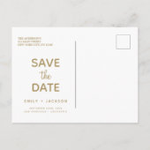 Carte Postale Faire-part Or ÉléGant Moderne Fleur De Mariage à Sauvegarder (Dos)