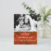 Carte Postale Faire-part Or SAVE THE DATE Photo de mariage rustique en Auto (Debout devant)
