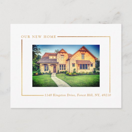 Carte Postale Faire-part Or simplement chic avec feuille d'or Photo Nouveau (Devant)