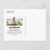 Carte Postale Faire-part Orange 2025 Téméraire Typographie Diplôme Photo (Dos)