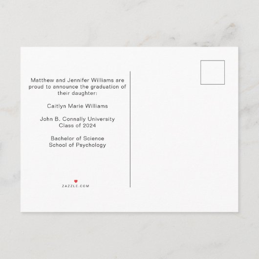 Carte Postale Faire-part Orange Black Graduate Photo Collage Graduate (Dos)