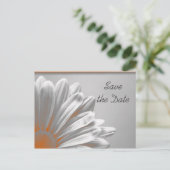 Carte Postale Faire-part Orange Floral Faits saillants Mariage Enregistrer  (Debout devant)
