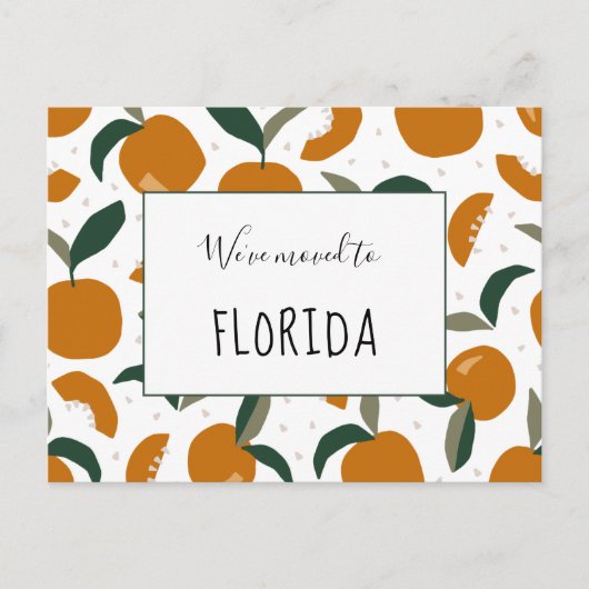 Carte Postale Faire-part Oranges abondantes Nous avons déménagé en Floride  (Devant)