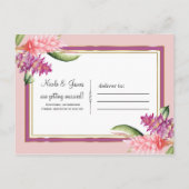 Carte Postale Faire-part Orchidée Fleur Tropicale Violet Rose Sauvegarder l (Dos)