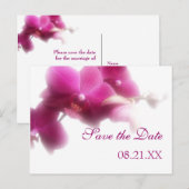 Carte Postale Faire-part Orchidée rose Enregistrer la date de l'annonce (Devant / Derrière)