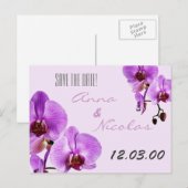Carte Postale Faire-part Orchidées fraîches coupées violettes (Devant / Derrière)