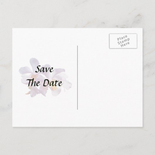 Carte Postale Faire-part Orchidées roses délicates Enregistrer la date (Dos)