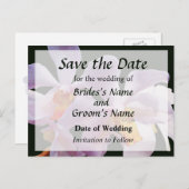 Carte Postale Faire-part Orchidées roses délicates Sauvegarder la date (Devant / Derrière)