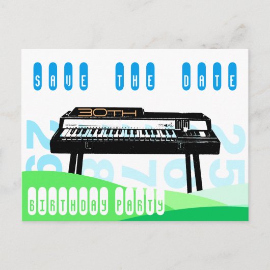 Carte Postale Faire-part Orgue 30e fête d'anniversaire Enregistrer la date (Devant)
