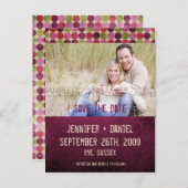 Carte Postale Faire-part "Orient" Bourgogne Rétro Enregistrer la date Annon (Devant / Derrière)