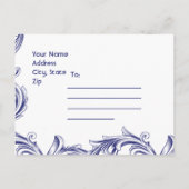 Carte Postale Faire-part Ornate Royal Blue Yellow Sunflower Enregistrer la  (Dos)