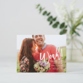 Carte Postale Faire-part Ouah ! Script de brosse amusante Lettré à la main (Debout devant)