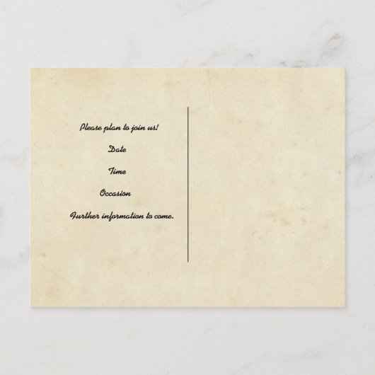 Carte Postale Faire-part Ouest Ancien Cactus Western Sauvegarder la Date (Dos)