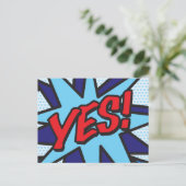 Carte Postale Faire-part OUI Votre Message Bulle de Discussion Fun Rétro (Debout devant)