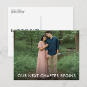 Carte Postale Faire-part Our Next Chapter Begins Photo Save the Date (Devant / Derrière)