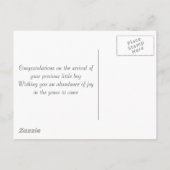 Carte Postale Faire-part Ours Bleu (Dos)