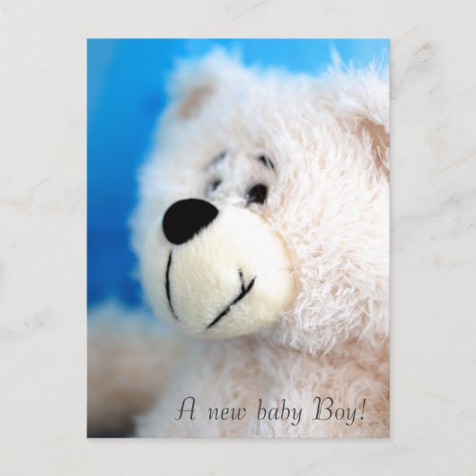 Carte Postale Faire-part Ours Bleu (Devant)
