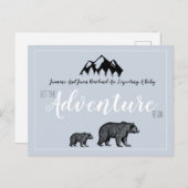 Carte Postale Faire-part Ours rustiques l'aventure attend la grossesse (Devant / Derrière)