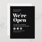 Carte Postale Faire-part Ouverture Moderne Pour Les Entreprises Livraison À (Devant / Derrière)