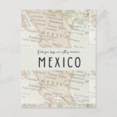 Carte Postale Faire-part Pack Your Bags Mexico Map Wedding Enregistrer la d (Devant)