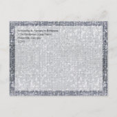 Carte Postale Faire-part Pailleté Noir/Argent Glamour Enregistrer la Date (Dos)