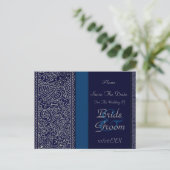 Carte Postale Faire-part Paisley Passion - Effet Argent (Henné) (Mariage) (Debout devant)