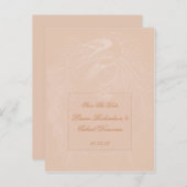 Carte Postale Faire-part Pale Peach Dove on Peach Enregistrer La Date (Devant / Derrière)
