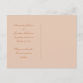 Carte Postale Faire-part Pale Peach Dove on Peach Enregistrer La Date (Dos)