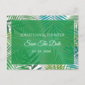 Carte Postale Faire-part Palm Feuille mariage Enregistrer la date (Devant)