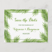 Carte Postale Faire-part Palm Feuilles Tropical Beach Mariage Enregistrer L (Devant)